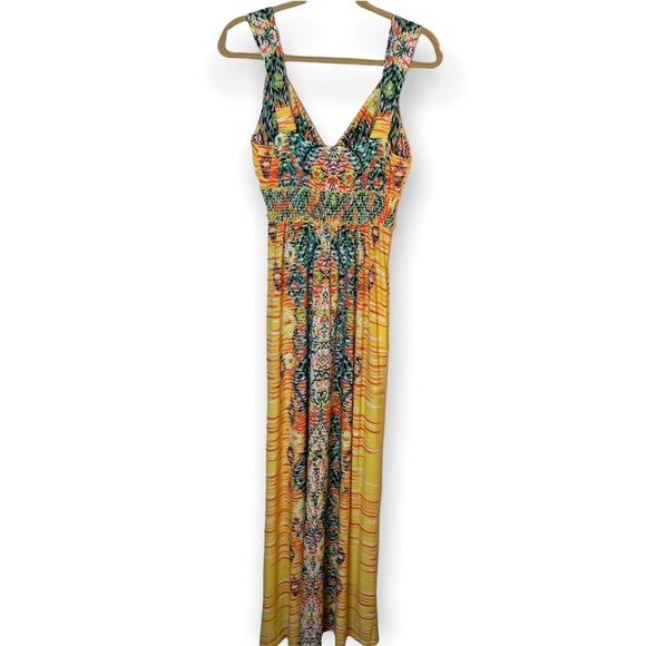 eei New York Vibrant Abstract Printed Vacation Maxi Dress Size 10 - Picture 11 of 11